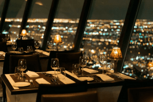 360 The Restaurant at the CN Tower in Toronto, ON City View at Night DiRoNA Awarded Restaurant