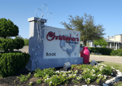Christopher's World Grill Bryan, TX Entrance DiRoNA Awarded Restaurant