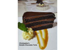 Christopher's World Grill Bryan, TX Nutella Chocolate Torte DiRoNA Awarded Restaurant