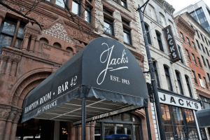 Jack's Oyster House in Albany, NY Entrance DiRoNA Awarded Restaurant