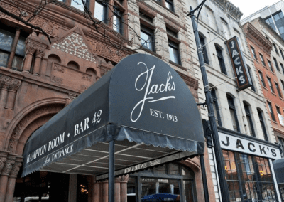 Jack's Oyster House in Albany, NY Entrance DiRoNA Awarded Restaurant