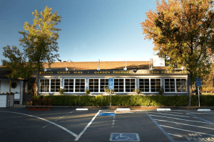 Mustards Grill in Napa, CA Entrance DiRoNA Awarded Restaurant