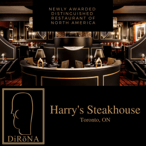 Harry's Steakhouse in Toronto, ON NEW DiRoNA Awarded Restaurant